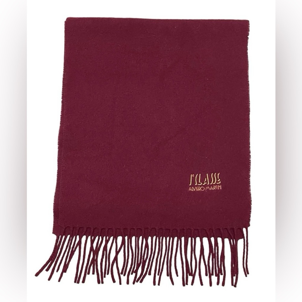 Authentic Alviero Martini Prima Classe Winter Wool Red/Brown Tone Scarf Italy